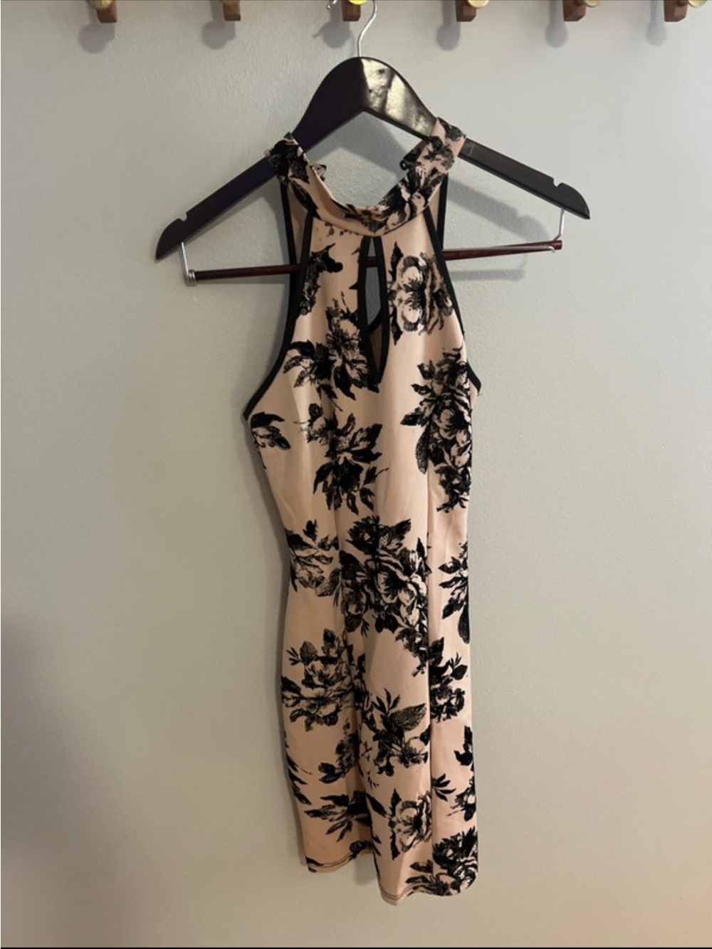 Windsor Blush Pink Mini Dress with Black Floral Print